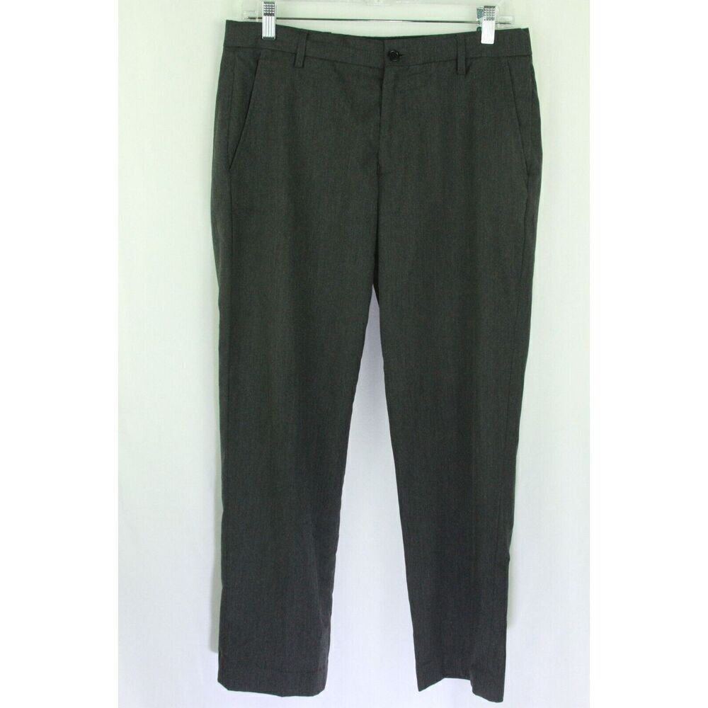 Britches Samtex Gray Dress Pants Flat Front Stretch Pockets Mens 32/29
